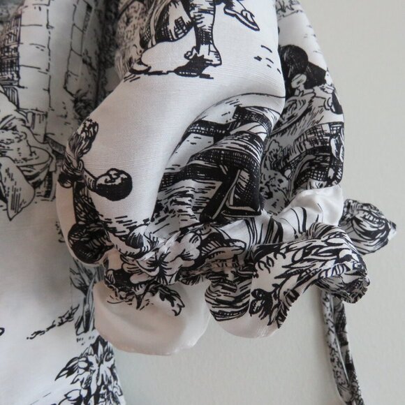 DAKOTA JINX Claudinha Ruffle Blouse in Black Toile Jolie Romantic - Size L - Picture 4 of 15